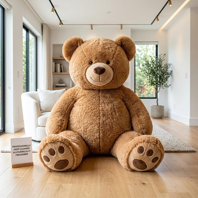 Peluche de gran tamaño lavado y desinfectado
